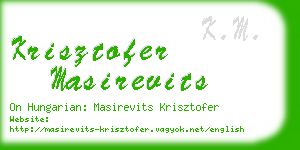 krisztofer masirevits business card